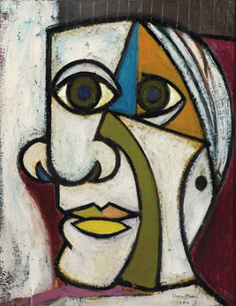 Peinture à l'huile : portrait de Picasso par Dora Maar - 1936  JPEG - 45.1 ko