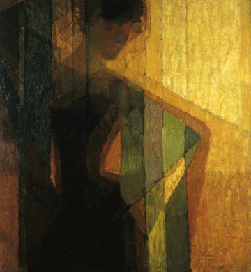 Peinture à l'huile et pigments sur toile de Frantisek Kupka, peintre (1871 - 1957).  JPEG - 84.3 ko