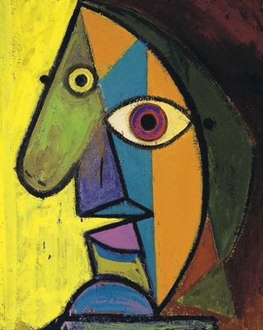 Peinture à l'huile : portrait de Pablo Picasso - 1938  JPEG - 51.8 ko