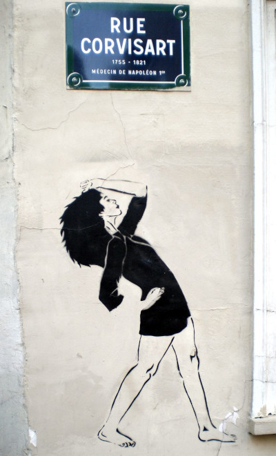 Sur un mur de la rue Corvisart à Paris 13e.  JPEG - 69.1 ko
