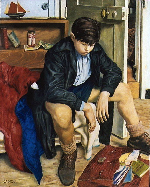 « Retour d'école » - peinture 1953.  JPEG - 317.7 ko