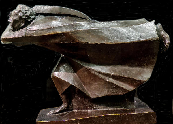 Le Vengeur, sculpture en bronze de Ernst Barlach.  JPEG - 46.6 ko