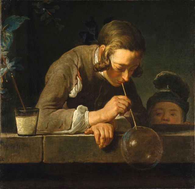 " Le souffleur de bulles " - peinture à l'huile -  JPEG - 82.2 ko