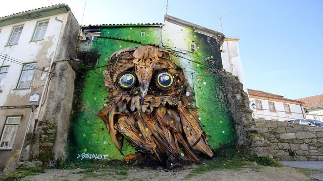 Au festival d'art urbain WOOL en 2014, au Portugal  JPEG - 92.6 ko